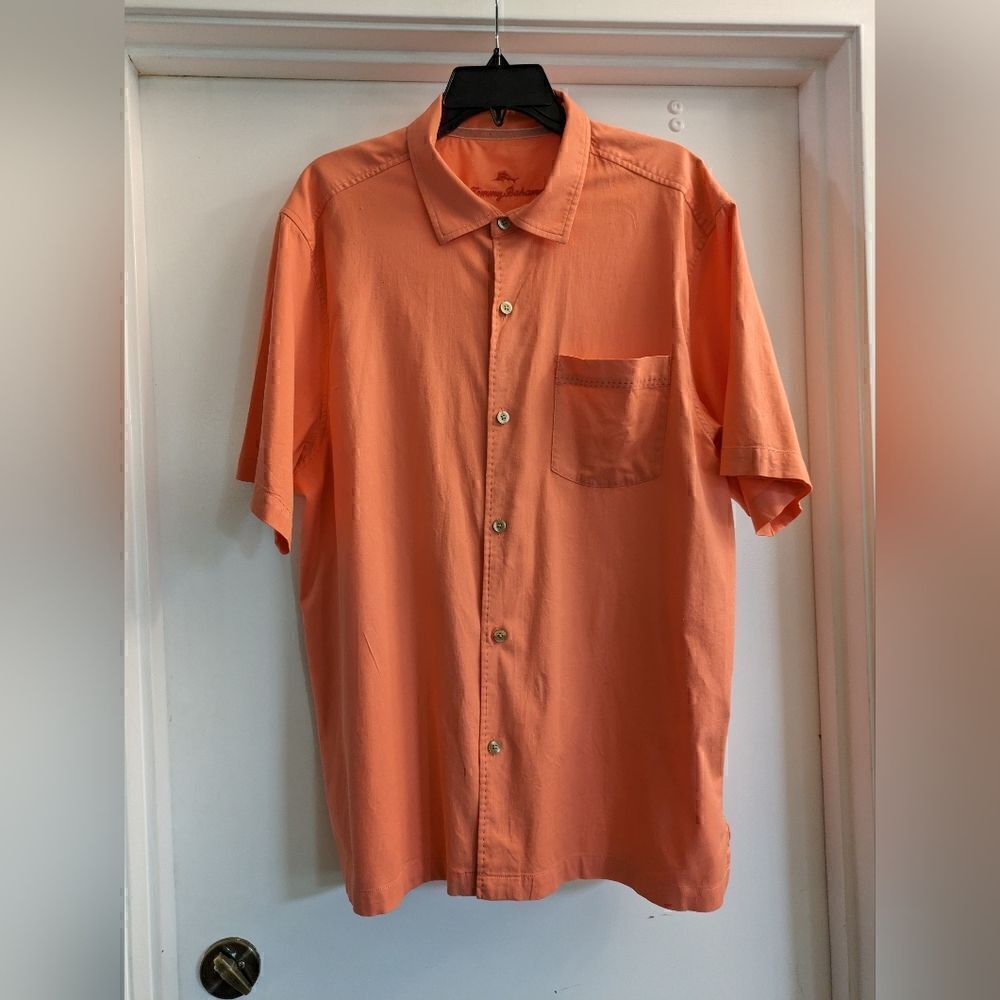 Men's Tommy Bahama  Silk Short Sleeve Button Up Dress Shirt Size XL